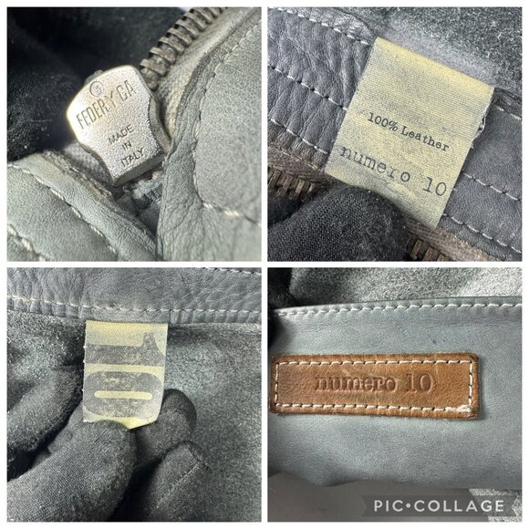 Exquistie Unique numero 10 Green Leather Large Messenger Bag - Picture 11 of 13